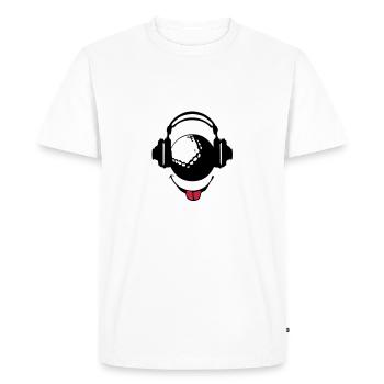 casque headphones golf dj smiley1 - T-shirt Premium bio Homme - blanc - Devant - Nico (187cm)