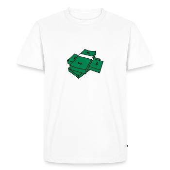 billets de banque - T-shirt Premium bio Homme - blanc - Devant - Nico (187cm)