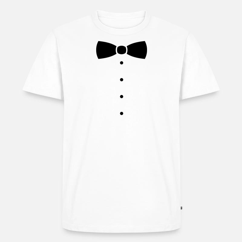 Fliege oder Krawatte Kostüm. - Männer Premium Bio T-Shirt - Weiß