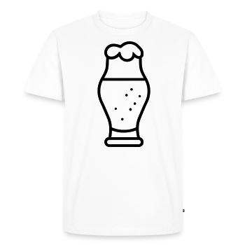 Bière - T-shirt Premium bio Homme - blanc - Devant - Nico (187cm)