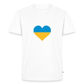 ukraine herz - Men's Premium Organic T-Shirt - white - Front - Nico (187cm)