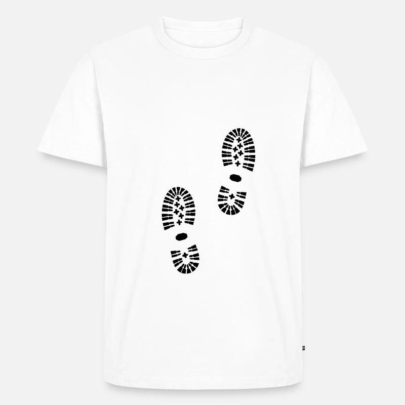 l'empreinte, empreintes, traces de pas - - T-shirt Premium bio Homme - blanc
