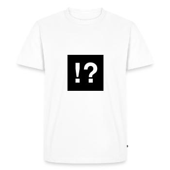 Punctuation marks - call signs - question marks - Men's Premium Organic T-Shirt - white - Front - Nico (187cm)