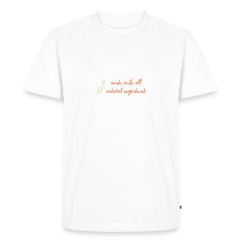 made with all natural ingredients - Men's Premium Organic T-Shirt - white - Front - Nico (187cm)