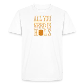 Tout ce dont vous avez besoin, c'est du BOIS - T-shirt Premium bio Homme - blanc - Devant - Nico (187cm)