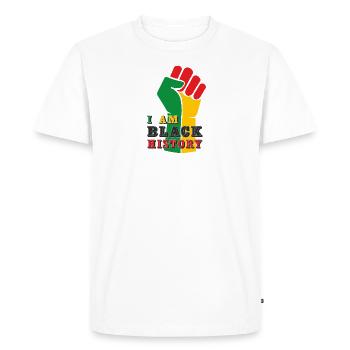 I Am Black History, Juneteenth, Journée de la liberté - T-shirt Premium bio Homme - blanc - Devant - Nico (187cm)