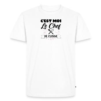 C EST MOI LE CHEF DE CUISINE - T-shirt Premium bio Homme - blanc - Devant - Nico (187cm)