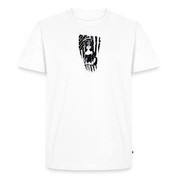 Chien bernois avec drapeau américain - suisse - T-shirt Premium bio Homme - blanc - Devant - Nico (187cm)