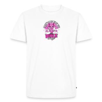 Je me fiche de ce que dit la Bible - athée - T-shirt Premium bio Homme - blanc - Devant - Nico (187cm)