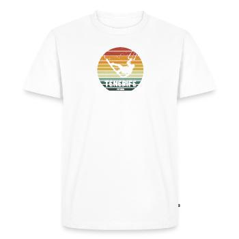 Tenerife Espagne Kitesurf Sports Nautiques Design - T-shirt Premium bio Homme - blanc - Devant - Nico (187cm)