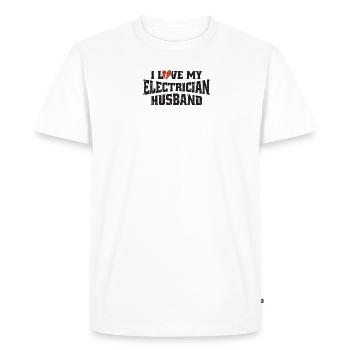I love my electrician husband - linemen - Men's Premium Organic T-Shirt - white - Front - Nico (187cm)