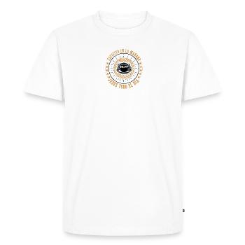 Cafecito en la mañana jesus todo el dia - - Men's Premium Organic T-Shirt - white - Front - Nico (187cm)