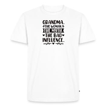 Grand-mère Bad Influence Grand-mère Grand-mère Légende - T-shirt Premium bio Homme - blanc - Devant - Nico (187cm)