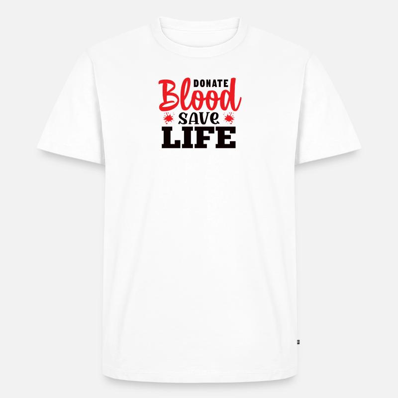 Blutspende Blutspenden Blutspender - Männer Premium Bio T-Shirt - Weiß