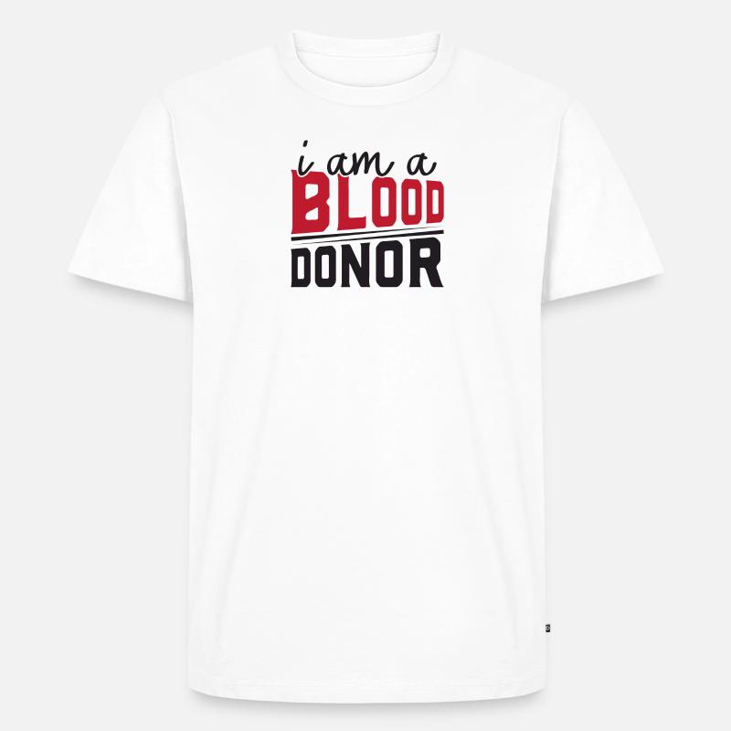 Blutspende Blutspenden Blutspender - Männer Premium Bio T-Shirt - Weiß