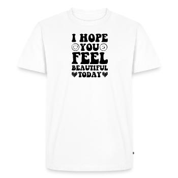 pensées positives vie positive - T-shirt Premium bio Homme - blanc - Devant - Nico (187cm)