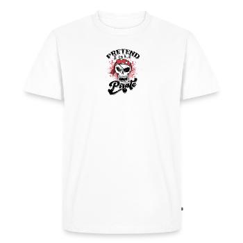Pretend I'm a pirate - skeleton - Men's Premium Organic T-Shirt - white - Front - Nico (187cm)