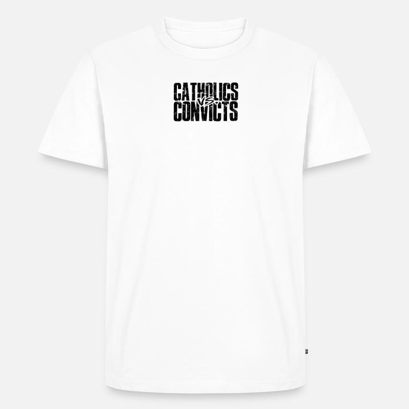 Katholiken vs Sträflinge - Samariter - Männer Premium Bio T-Shirt - Weiß