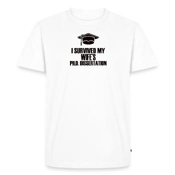 Wife Mother Doctor Doctorate Academic Fun - Men's Premium Organic T-Shirt - white - Front - Nico (187cm)