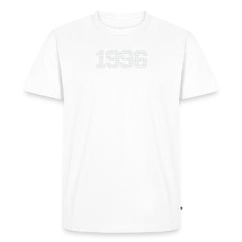 Year of birth 1996 with synonyms for Super and Toll - Men's Premium Organic T-Shirt - white - Front - Nico (187cm)