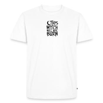 This witch will not burn - occult - Men's Premium Organic T-Shirt - white - Front - Nico (187cm)