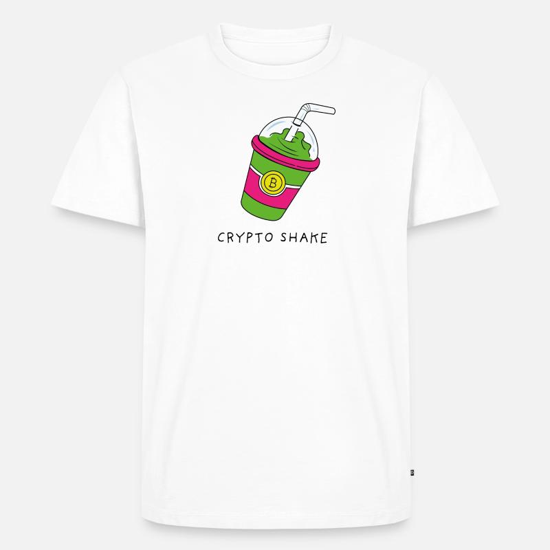 Bitcoin Ethereum Kryptowährungen Shake - Männer Premium Bio T-Shirt - Weiß