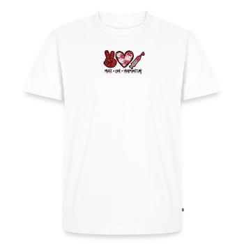 Peace Love Venipuncture - syringe - Men's Premium Organic T-Shirt - white - Front - Nico (187cm)