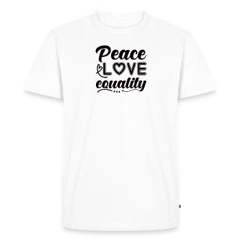 Peace Peace Love Peace World Peace - Men's Premium Organic T-Shirt - white - Front - Nico (187cm)