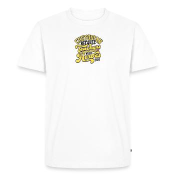 Custodian because teachers need heroes too - - Men's Premium Organic T-Shirt - white - Front - Nico (187cm)