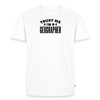 Geographer Geographer Geography Geographer Team - Men's Premium Organic T-Shirt - white - Front - Nico (187cm)