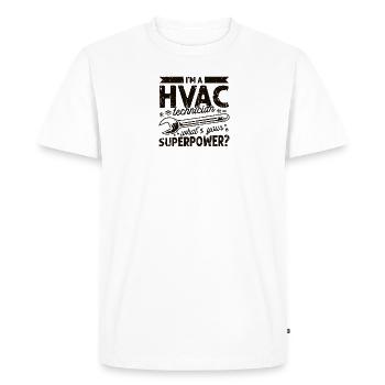 Je suis un technicien CVC Quel est votre superpouvoir - - T-shirt Premium bio Homme - blanc - Devant - Nico (187cm)