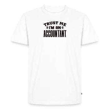 Profession comptable Comptable financier Comptable - T-shirt Premium bio Homme - blanc - Devant - Nico (187cm)