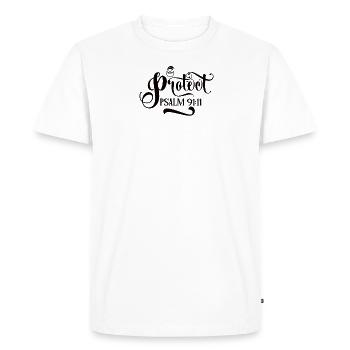 Verset biblique Psaume 91:11 Jésus Dieu Don d’ange - T-shirt Premium bio Homme - blanc - Devant - Nico (187cm)