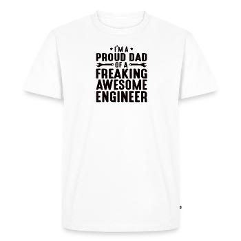 Ingénieur Cerveau Génie mécanique Génie électrique Fils - T-shirt Premium bio Homme - blanc - Devant - Nico (187cm)