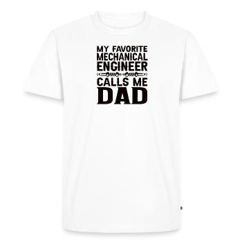 Ingénieur Cerveau Génie mécanique Génie électrique Fils - T-shirt Premium bio Homme - blanc - Devant - Nico (187cm)