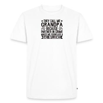 Grandpa the bad influence - Men's Premium Organic T-Shirt - white - Front - Nico (187cm)
