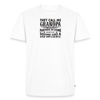 Grandpa the bad influence - Men's Premium Organic T-Shirt - white - Front - Nico (187cm)