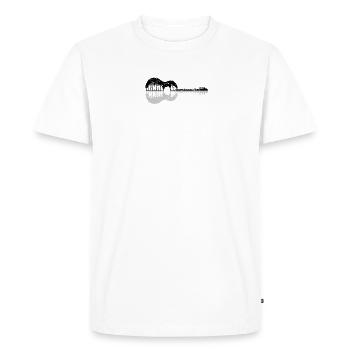 Lake with guitar reflection - rockin - Men's Premium Organic T-Shirt - white - Front - Nico (187cm)
