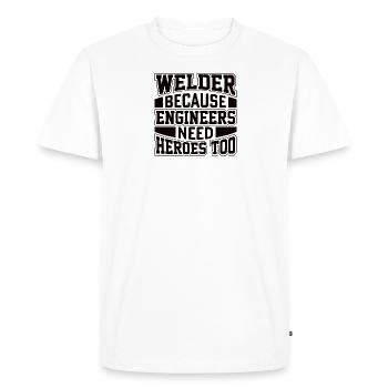 Welder Profession Heat Steel Gas TIG MAG Welding - Men's Premium Organic T-Shirt - white - Front - Nico (187cm)