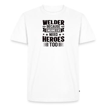 Welder Profession Heat Steel Gas TIG MAG Welding - Men's Premium Organic T-Shirt - white - Front - Nico (187cm)