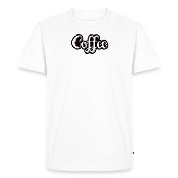 café, sarcasme, amis, bonheur, joie, cappuccino - T-shirt Premium bio Homme - blanc - Devant - Nico (187cm)