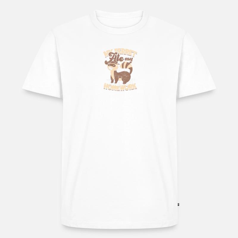 Mon furet a mangé mes devoirs fun scool - devoirs - T-shirt Premium bio Homme - blanc