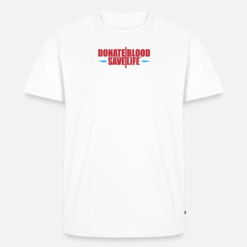Blutspende Blutspenden Blutspender - Männer Premium Bio T-Shirt - Weiß