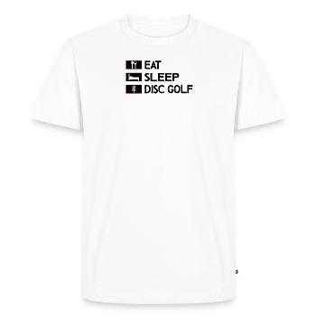 Disc Golf Disc Golf Frisbee Tree Basket Drop - Men's Premium Organic T-Shirt - white - Front - Nico (187cm)