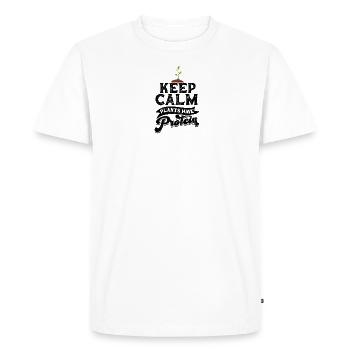Keep Calm Plants Have Protein - protéines - T-shirt Premium bio Homme - blanc - Devant - Nico (187cm)