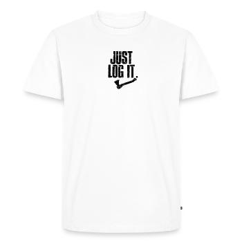 Just log it - axe - Men's Premium Organic T-Shirt - white - Front - Nico (187cm)