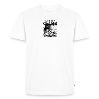 Life is a climb, but the view is great - Hiking - Men's Premium Organic T-Shirt - white - Front - Nico (187cm)
