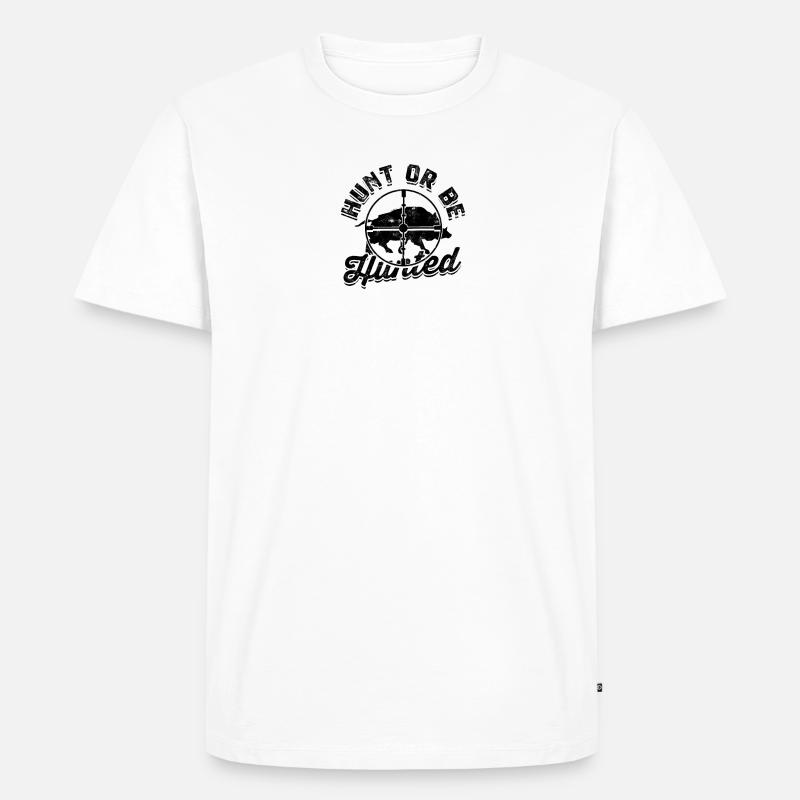 Jagen oder gejagt werden - Jagd - Männer Premium Bio T-Shirt - Weiß