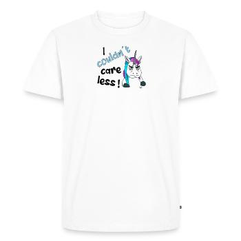 I couldn't care less. grim funny unicorn - Men's Premium Organic T-Shirt - white - Front - Nico (187cm)