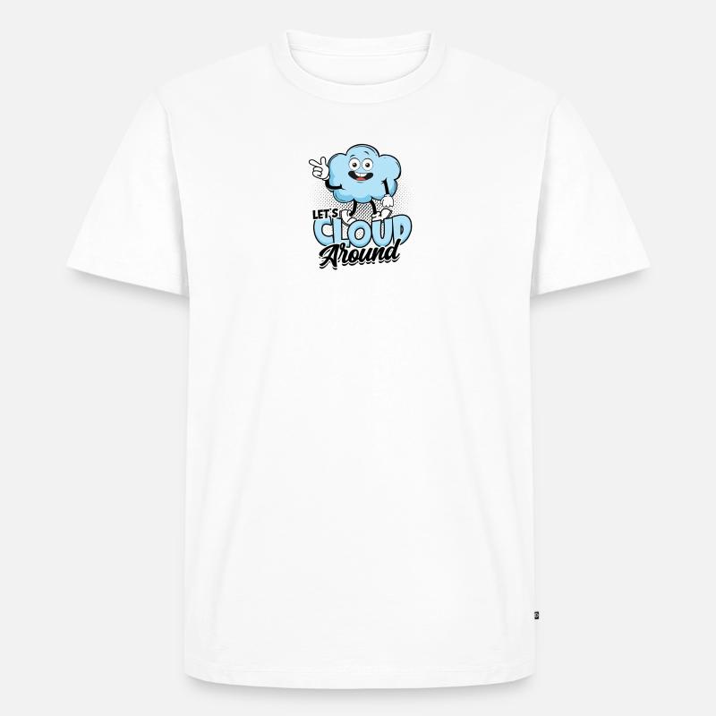 Let's cloud around - Cloud - Männer Premium Bio T-Shirt - Weiß